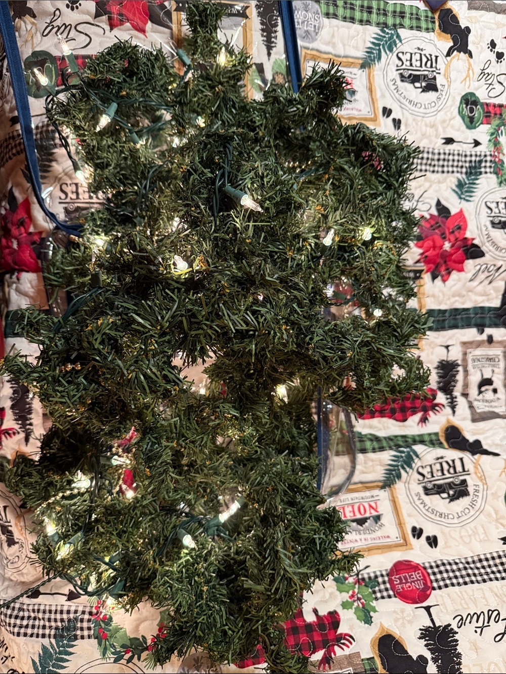 Green Artificial Christmas Garland with Lights - Home Holiday